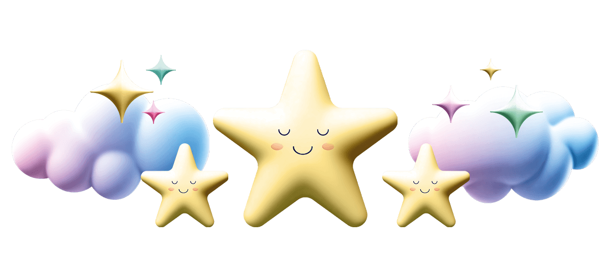 Decorative Clouds with Moon and Stars